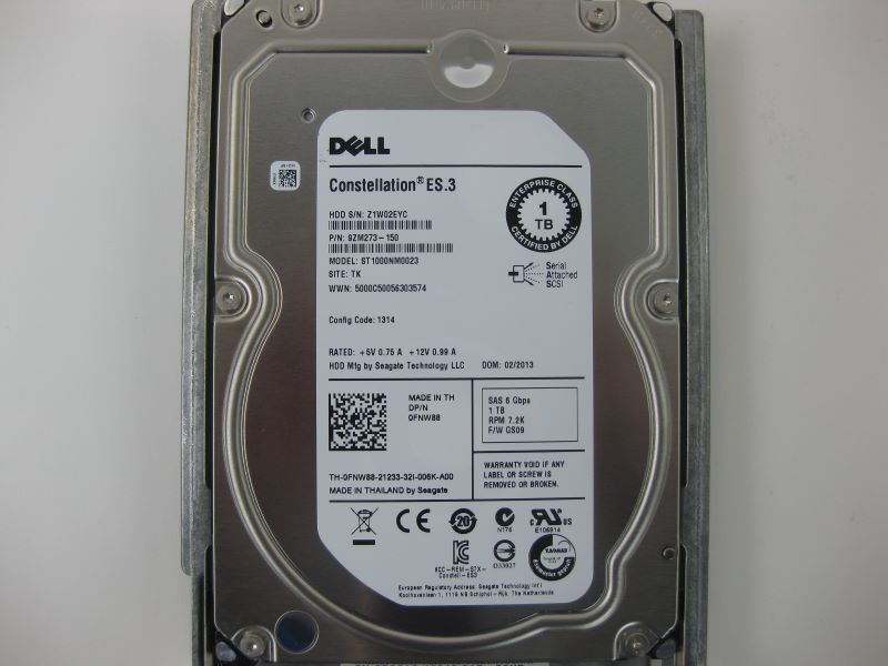 0FNW88 Dell 1TB 7200RPM 6GBPS 3.5" SAS HDD