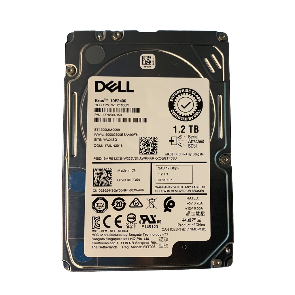 DELL 1.2TB 2.5in SFF 12Gbps 10K RPM Enterprise SAS HDD