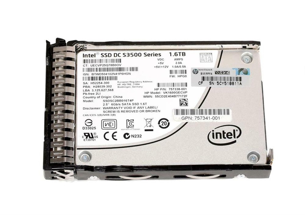 HP 1.6TB MLC SATA 6Gbps 2.5-inch Internal Solid State Drive 