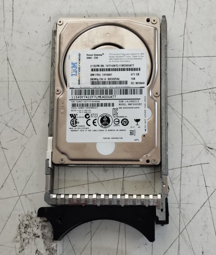[74Y4897] 571 GB 10K SAS SFF-1 (IBMi) CCIN 19A3 FC 1916