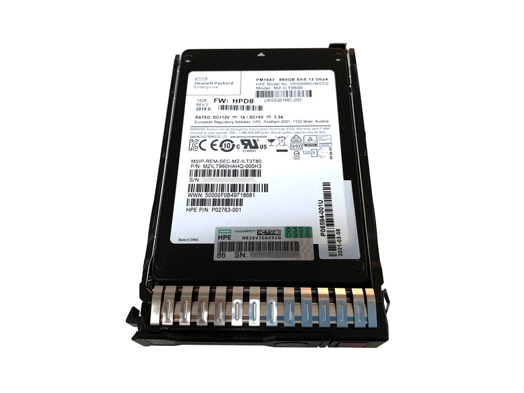 HPE 960GB SAS 12G RI SSD DS SC Solid State Drive