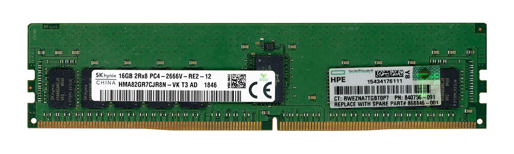 16-GB (1 x 16GB) Dual Rank x8 DDR4-2666