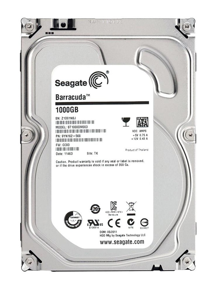 Seagate Barracuda 1TB 7200RPM SATA 6Gbps 64MB Cache 3.5-inch