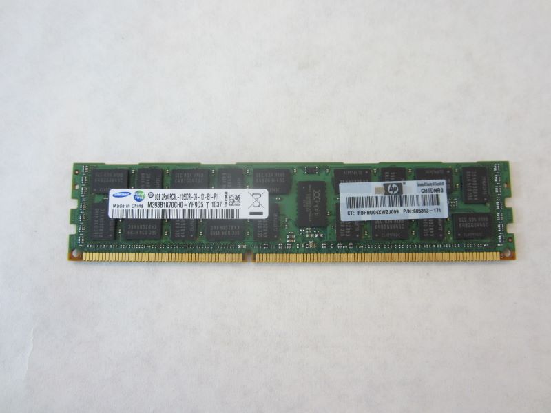 HP 8GB 2RX4 PC3L-10600R-9 MEMORY