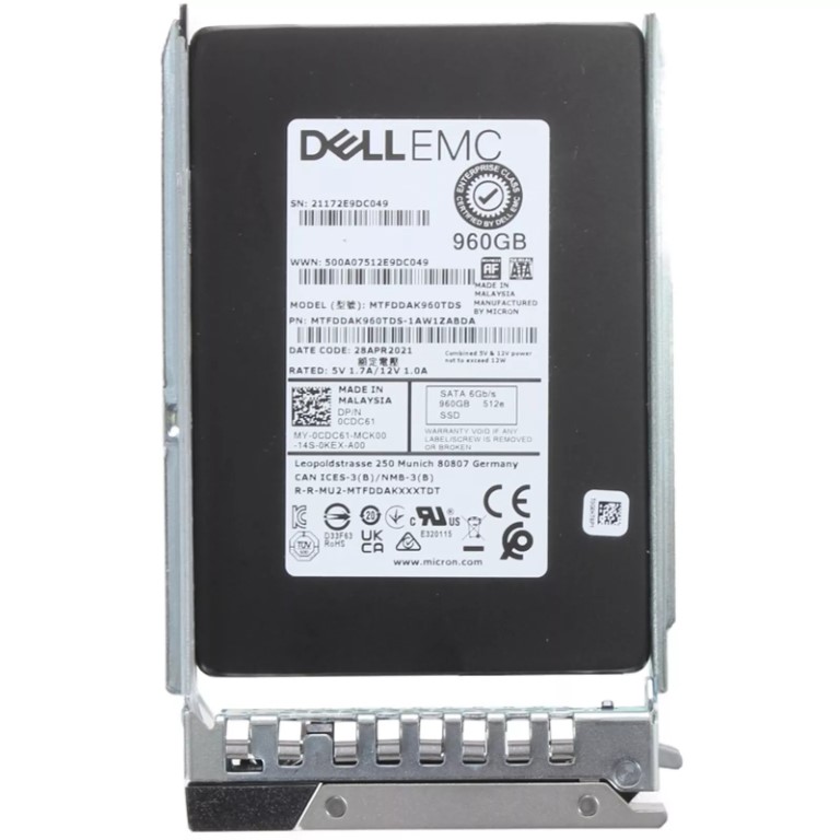 960GB SSD SATA Mixed Use 6Gbps 512e 2.5in Hot-plug AG Drive, 3 DWPD 