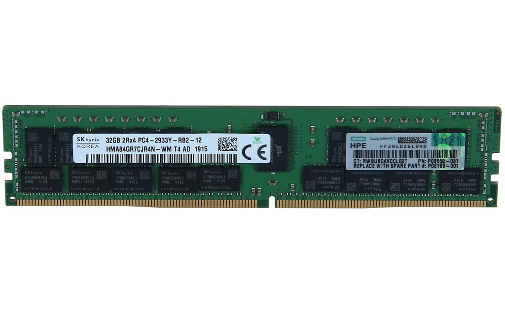 HPE 32GB 2Rx4 PC4-2933Y-R CL21 ECC Reg RDIMM Smart Memory