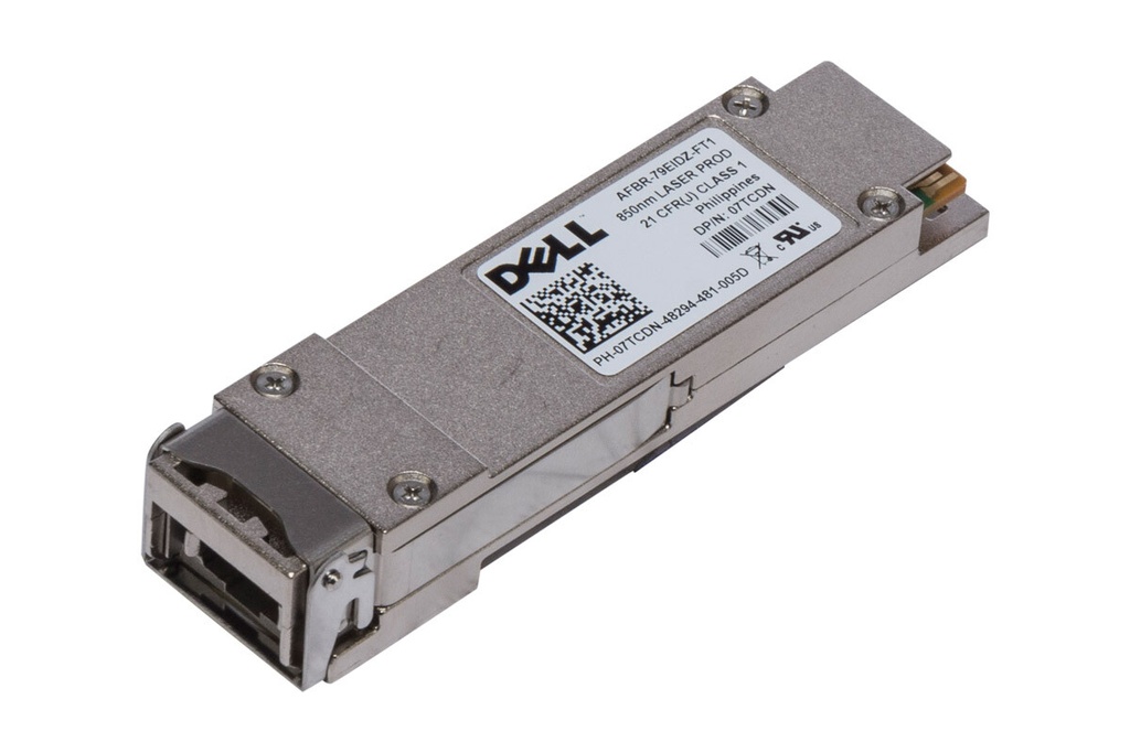 Dell Networking, Transceiver, 40GbE QSFP+, SR4, 850nm, MPO, 100-150m Reach on OM3/OM4, MMF 