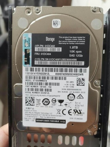 [01DC402] 01DC402 Lenovo 1.8TB 10K 2.5" H/S SAS HDD