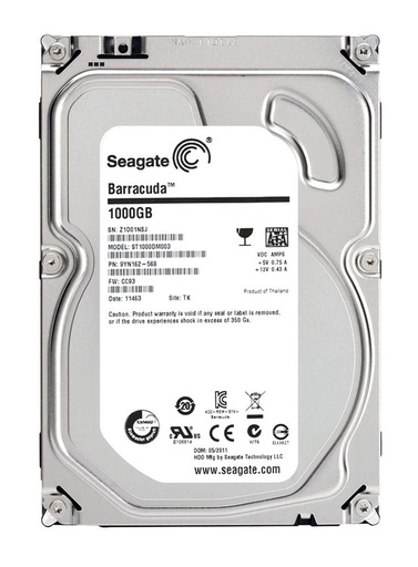 [9YN162-568] Seagate Barracuda 1TB 7200RPM SATA 6Gbps 64MB Cache 3.5-inch