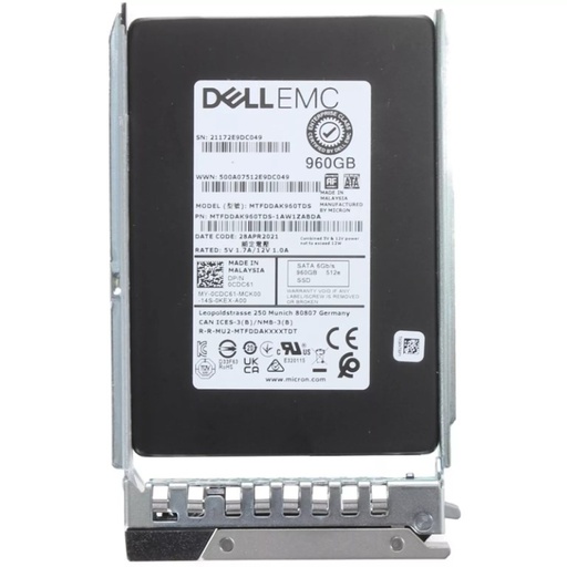 [0HY1F8] 960GB SSD SATA Mixed Use 6Gbps 512e 2.5in Hot-plug AG Drive, 3 DWPD 