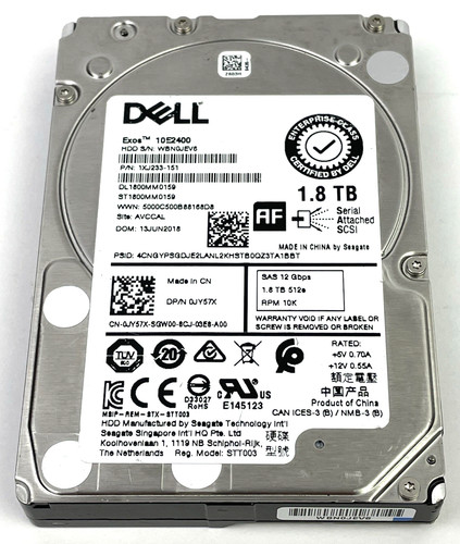 [0JY57X] DELL 1.8TB 10K SAS 2.5 12G ST1800MM0159 